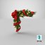 3D model Christmas Corner Decoration with Bows and Ribbon