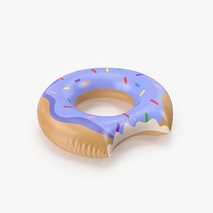 3D Giant Blue Top Donut Pool Float
