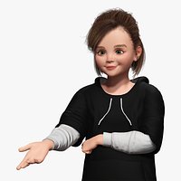 Adorable Stylized Girl Character Game Ready Charming