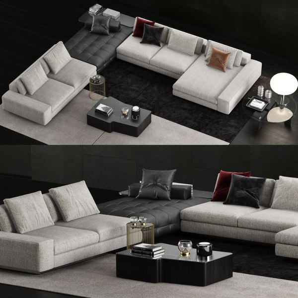 3D Modeling Visualization Of Minotti Lawrence On Behance Minotti Sofa ...