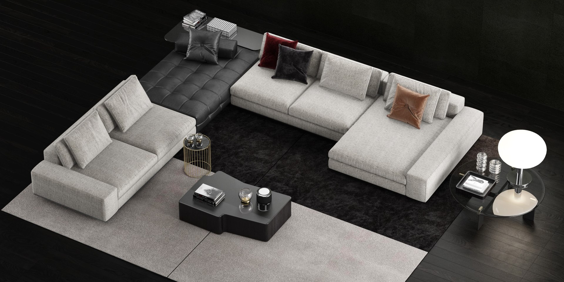 3D Minotti Lawrence Sofa Coffee Table Model - TurboSquid 1587141