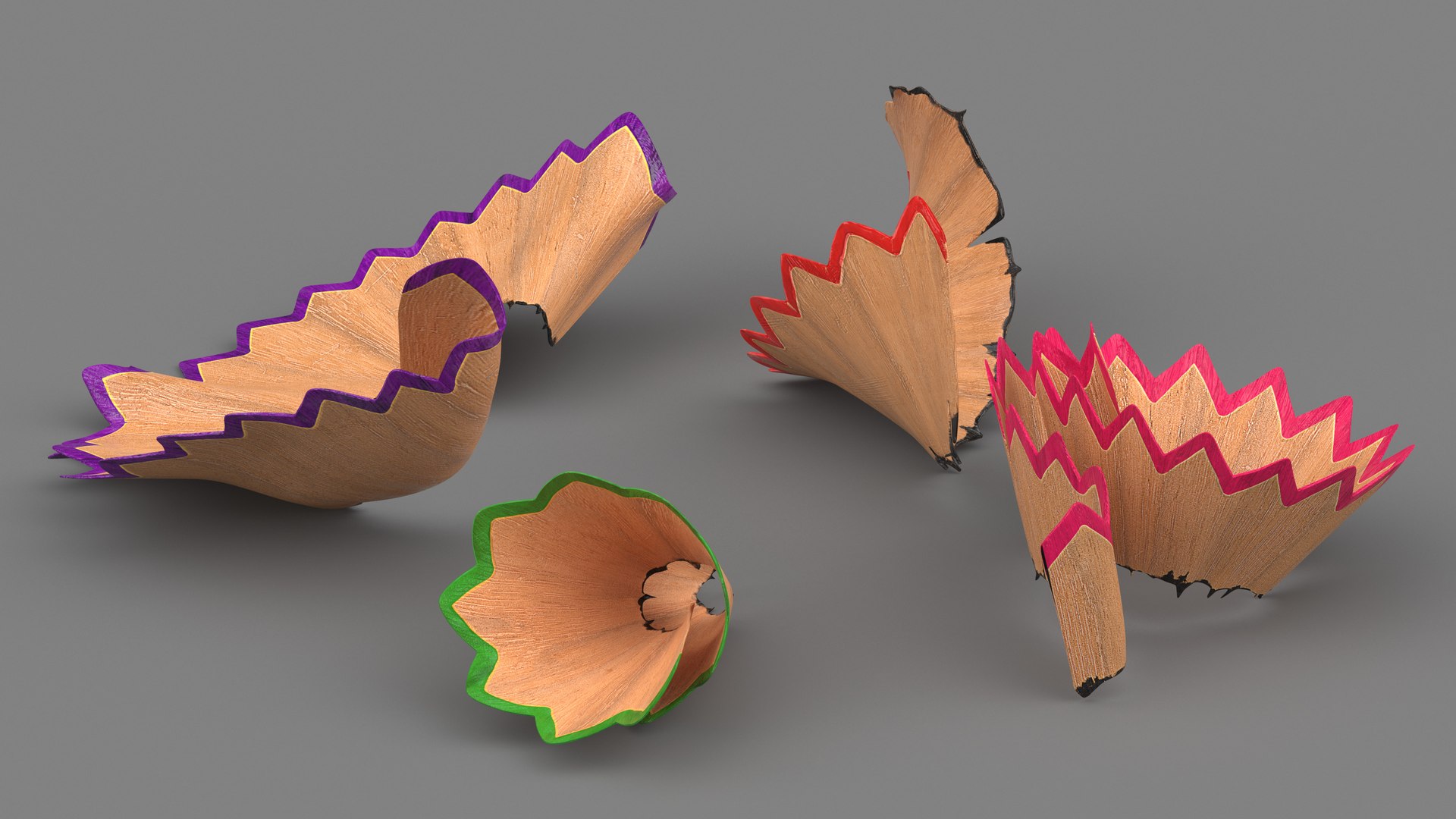 3D Pencil Shavings https://p.turbosquid.com/ts-thumb/lt/5oXv36/Rd/pencilshavings3dsmodel005/jpg/1689920500/1920x1080/fit_q87/02da75cbd7dee9a84c2693d16d62ce961c874c9b/pencilshavings3dsmodel005.jpg