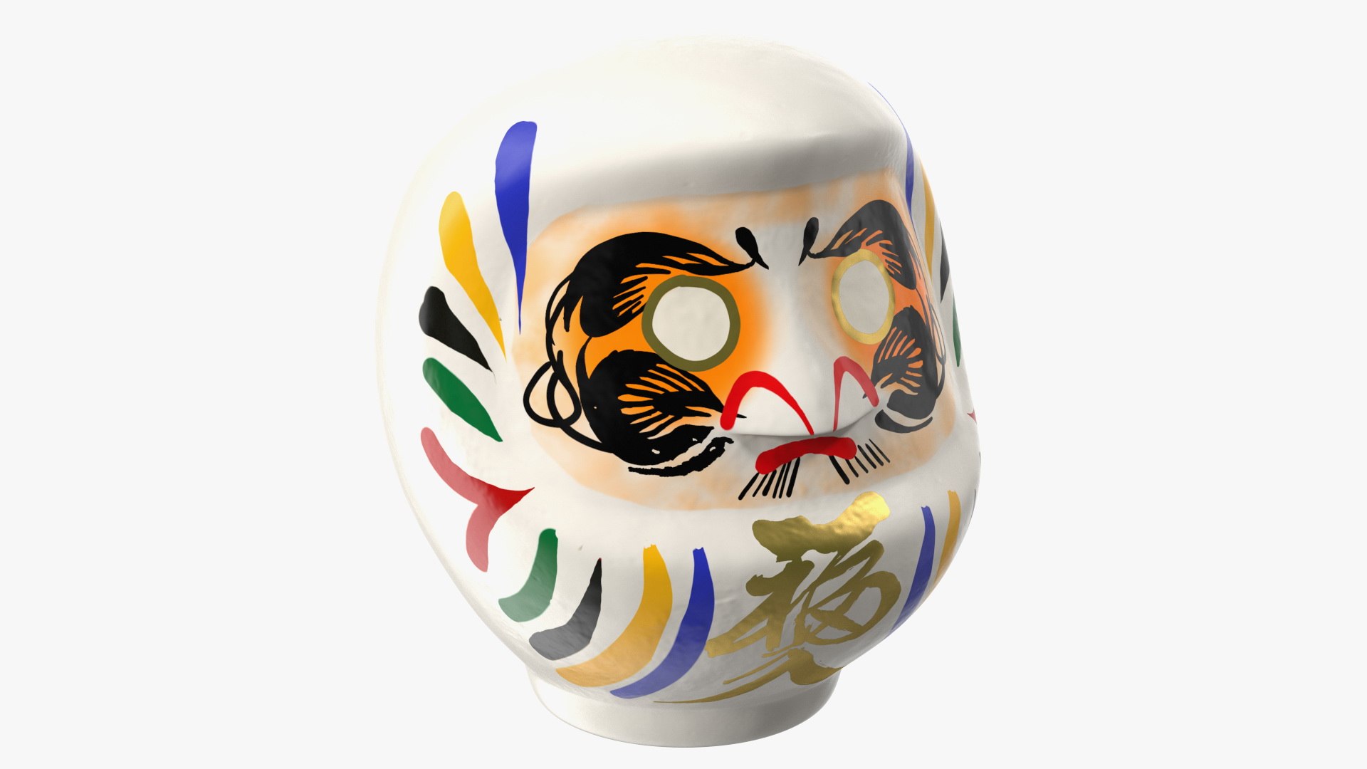 Japanese Daruma Doll White 3D model preview