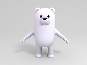 polar bear character cartoon 3D model