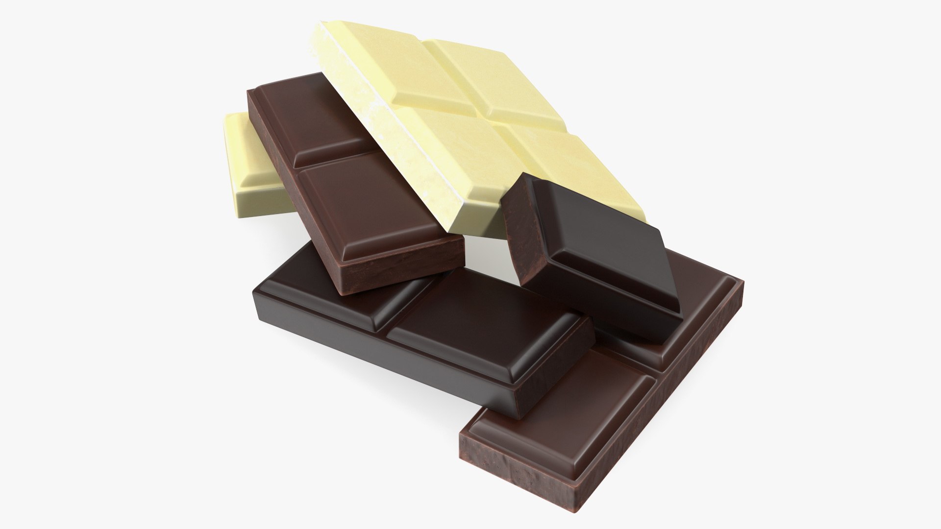 Dark Milk White Chocolate Set 3D model preview