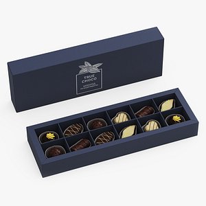 3D Box of Handmade Chocolates True Choco model