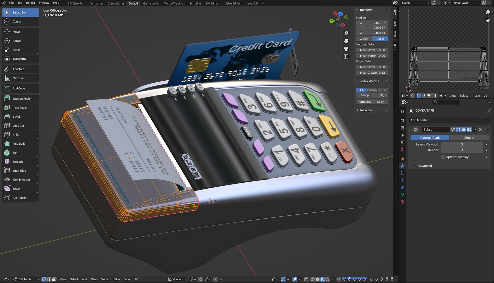 Credit Card Reader Model - TurboSquid 2409818