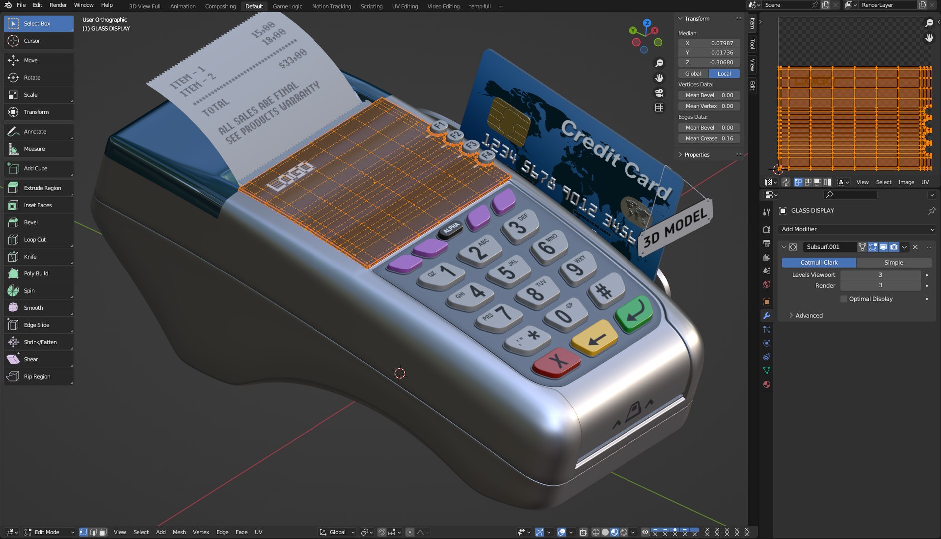 Credit Card Reader Model - TurboSquid 2409818
