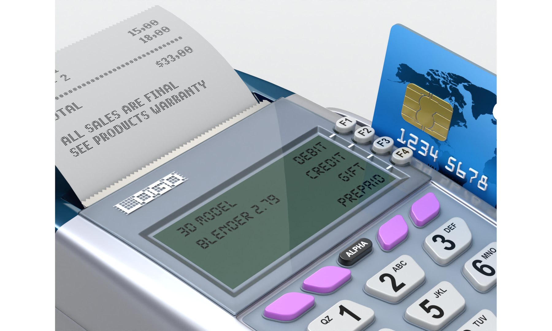 Credit Card Reader Model - TurboSquid 2409818