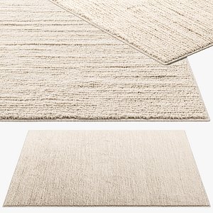 3D Benuta Leon Cream Wool Rug model