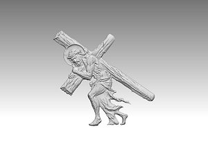 cross man statue 3D model