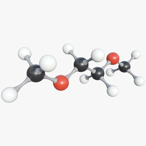 3D Dimethoxyethane Molecule With PBR 4K 8K model