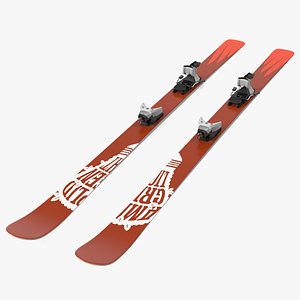 3D Snow Ski System with Ski Bindings