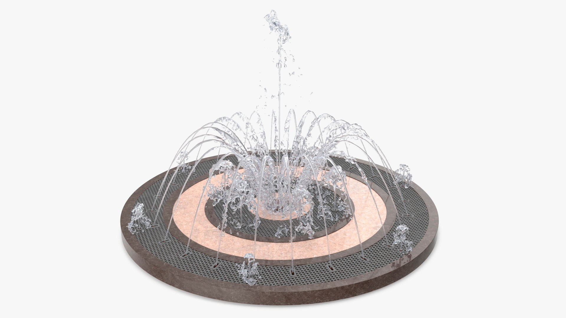 Designer Dry Fountain Round 3D model preview