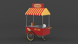 Hot Dog Cart 3D
