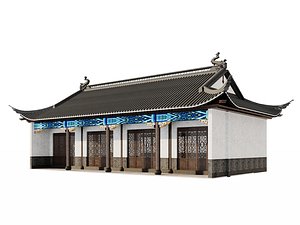 3D Traditional Japan Temple Hall model