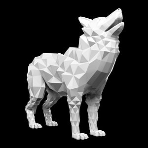 3D model wolf statue
