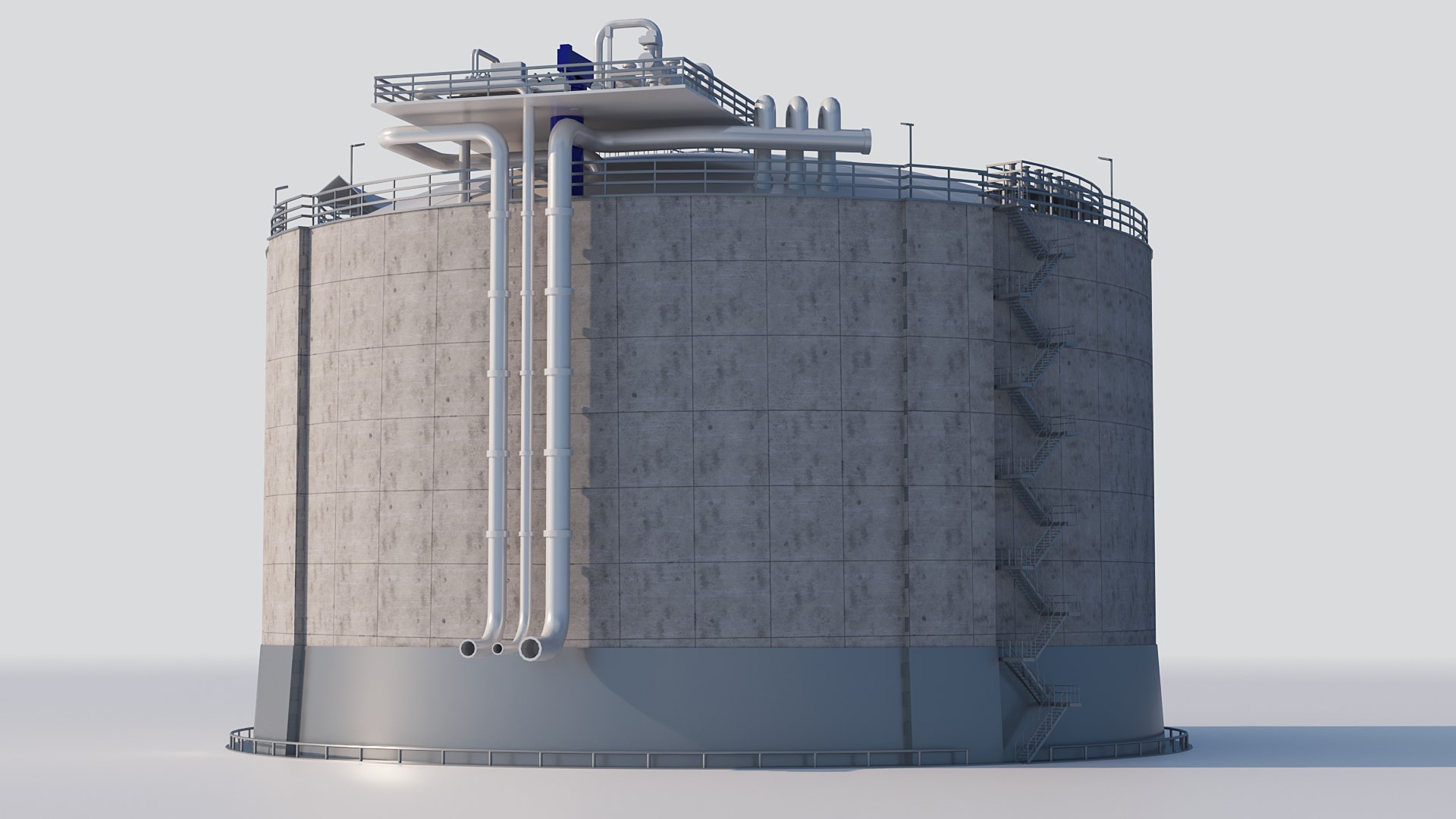 3D Large Cylindrical Storage Model - TurboSquid 2417803