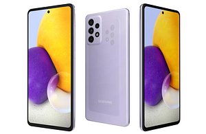 Samsung Galaxy A72 Awesome Violet Low Poly 3D model