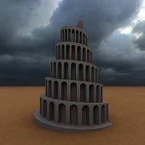 3D model Tower of Babel Ancient Mesopotamia Monument