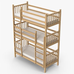 Three Floor Bed 3D model