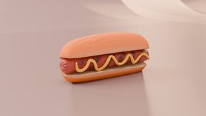 3D Hot Dog 3D Model Low Poly Game Ready model