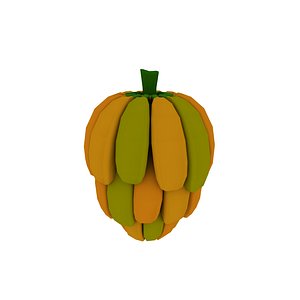 cartoon bunch bananas 3D model