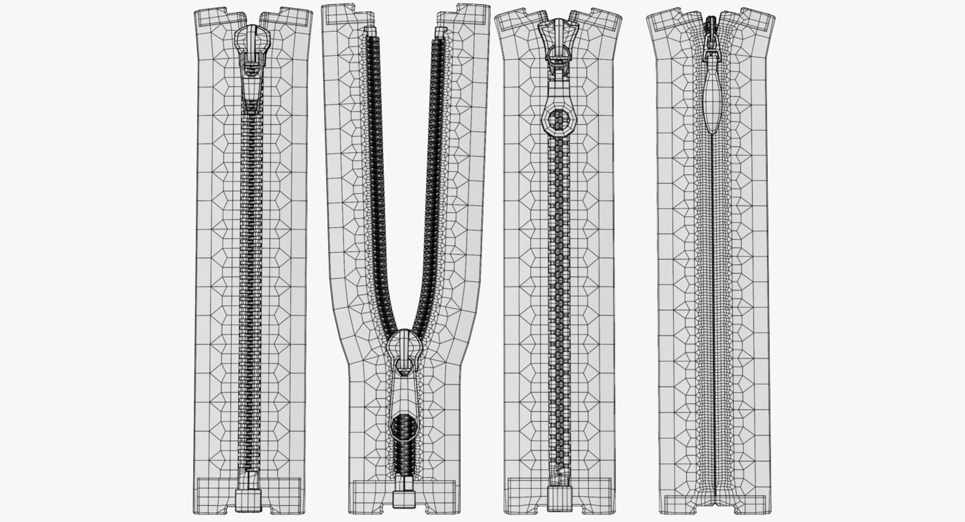zippers metal nylon 3D model https://p.turbosquid.com/ts-thumb/lu/D8R1kn/JrYUOOJt/zipper_collection_wireframe_1/png/1515873850/1920x1080/fit_q87/04ded8603adb3d1b8a3bc47ac51a3473ee173cfe/zipper_collection_wireframe_1.jpg