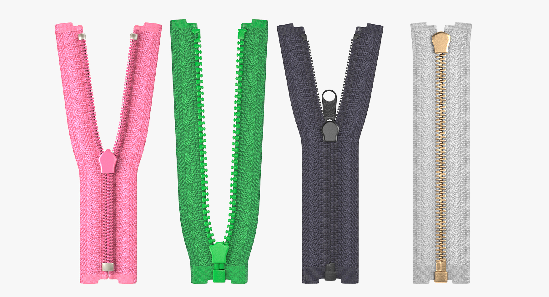 Zippers metal nylon 3D model - TurboSquid 1243415
