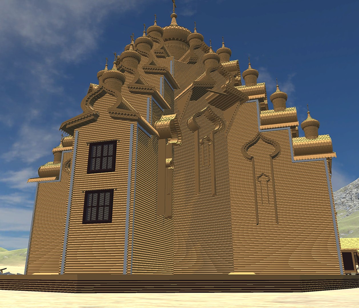 Wooden Church Cathedral Temple In Gold 3D Model - TurboSquid 1733921