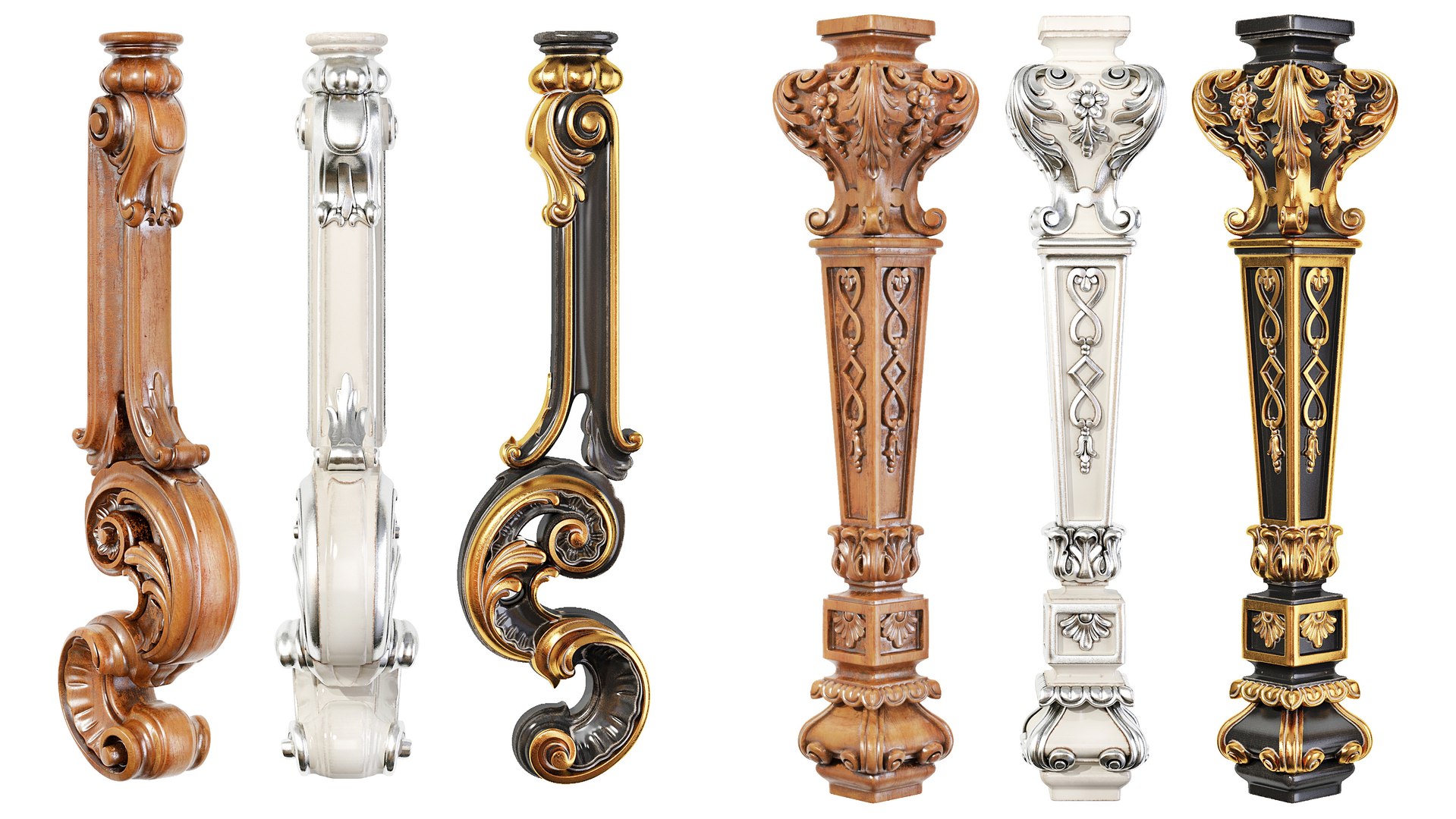 Collection of 30 classic furniture legs Part 2 3D TurboSquid 2054499