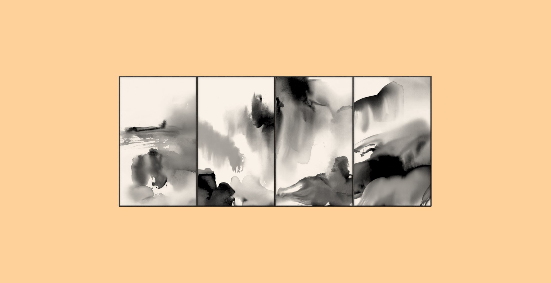 3D Modern Chinese ink wash painting screen - TurboSquid 2074413