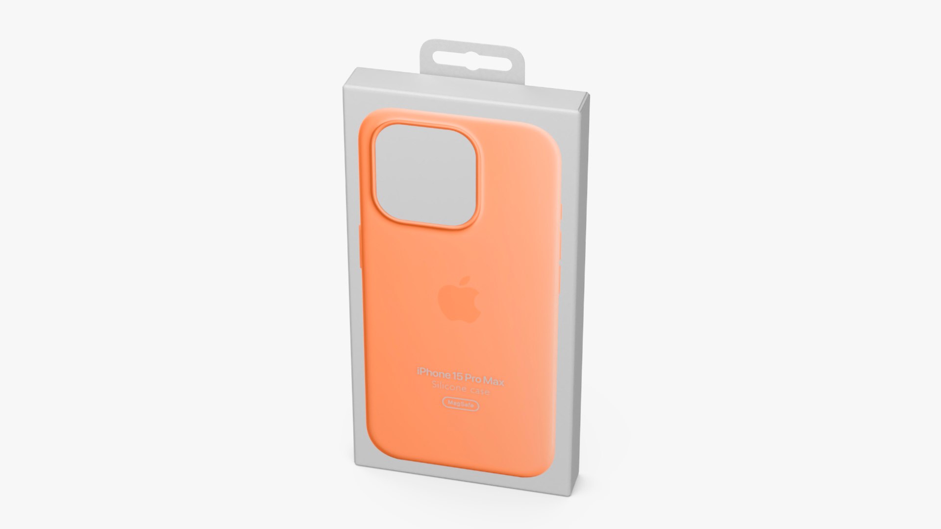 Apple iPhone 15 Silicone Case Peach Packaging 3D model preview
