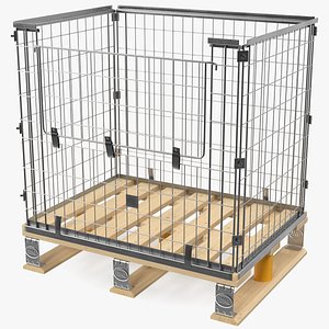 mesh cage epal euro pallet 3D