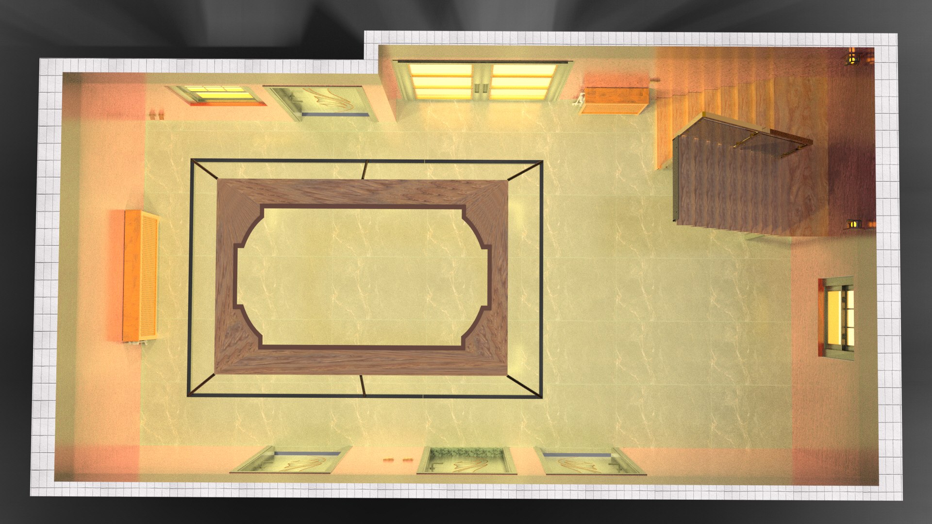 Hall Interior Design Without Furnitures 3D Model - TurboSquid 2135648
