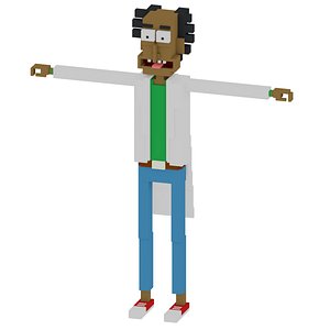 3D model voxel art cartoon character