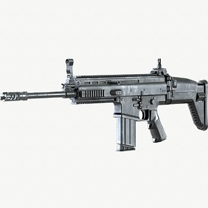 FN SCAR 17S PBR Worn Low-poly