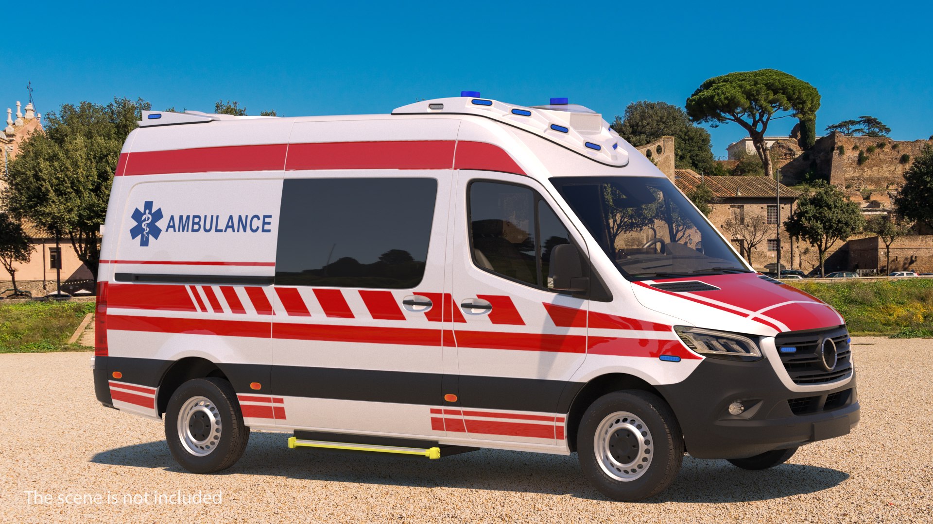 Modern Paramedic Ambulance with Interior 3D model preview