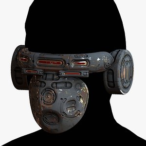 3D Gas mask respirator scifi futuristic