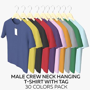 3D Male Crew Neck Hanging With Tag 30 Colors Pack