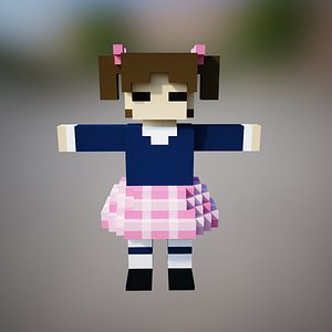 Voxel School Girl