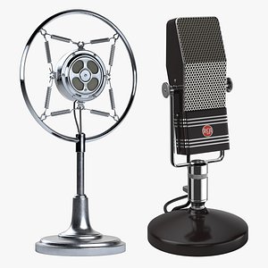 2 Retro Microphones Set