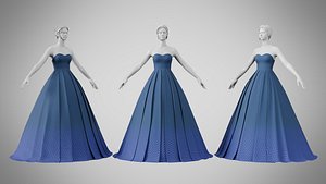 Dress 48 Single Blue 3D model