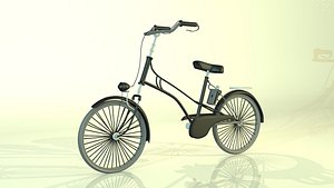 cartoon bike old school 3d model