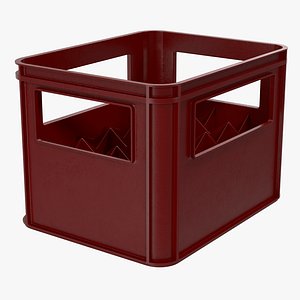 3d plastic bottle crates red