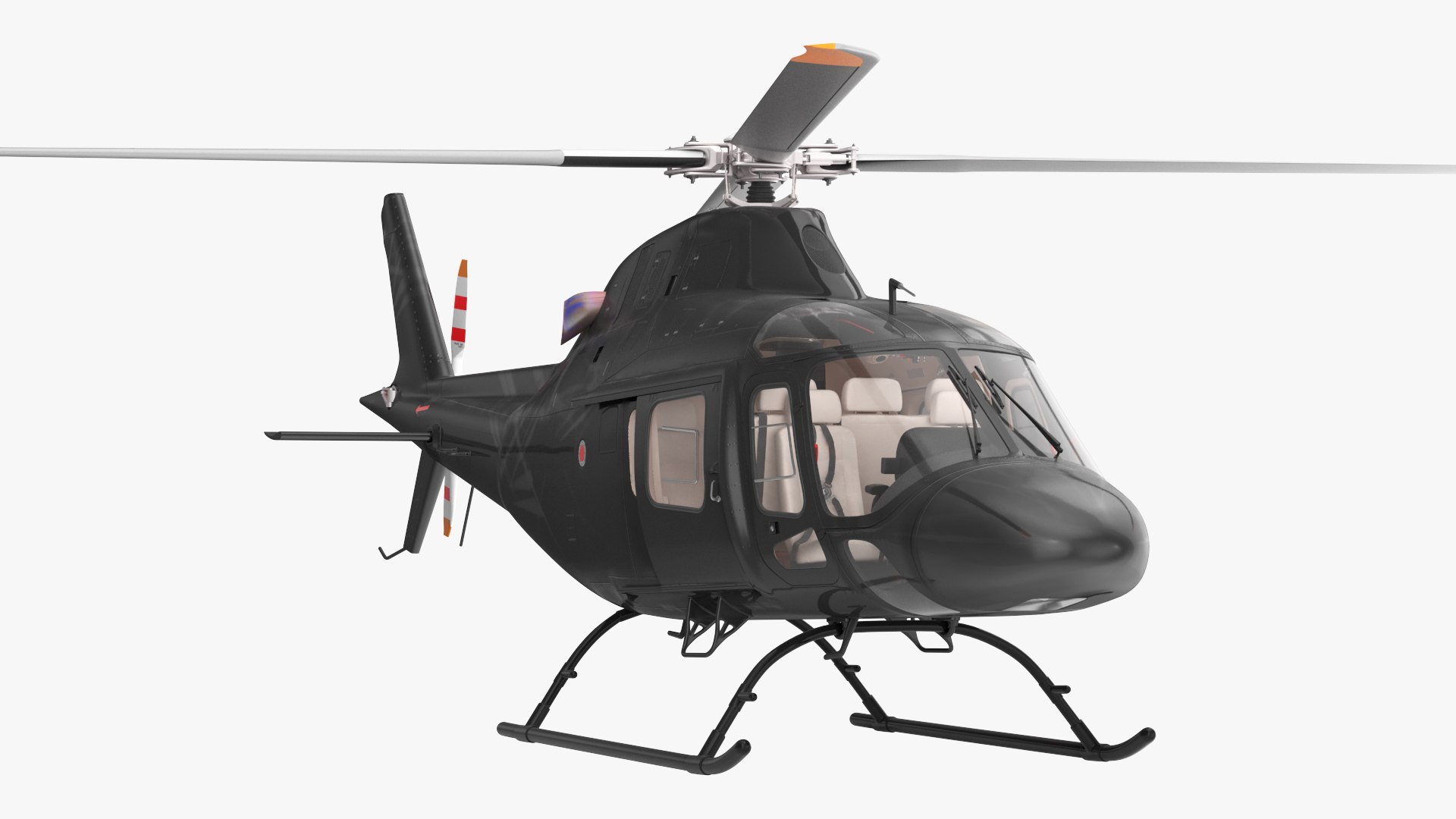 Civil Utility Helicopter Black 3D model preview