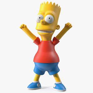 3D Bart Simpson Happy Pose