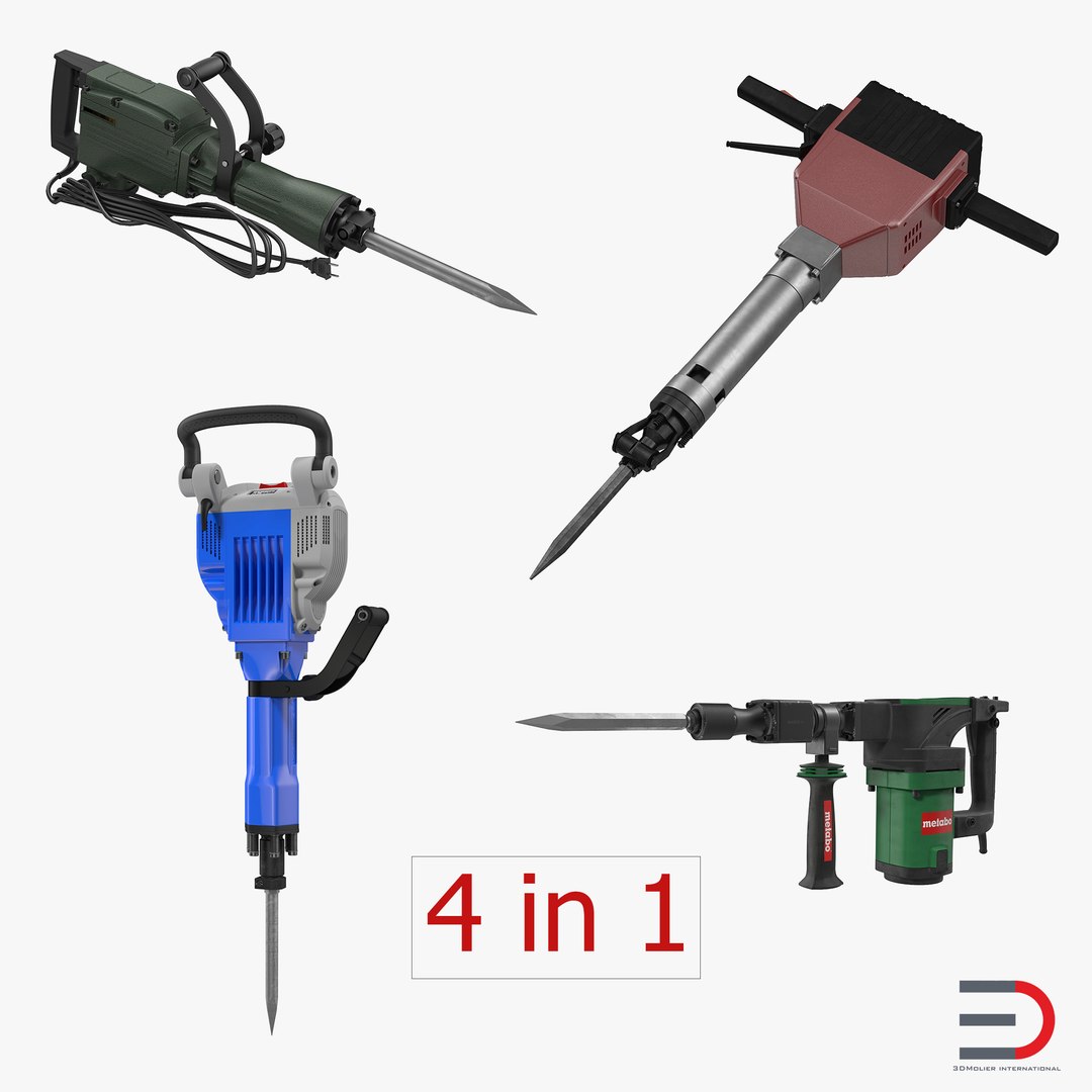 Demolition Jack Hammers 3D Models Collection 3D model preview