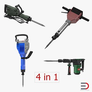 Demolition Jack Hammers 3D Models Collection