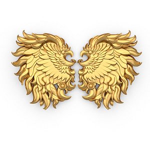Wings Printable carved decorative 01